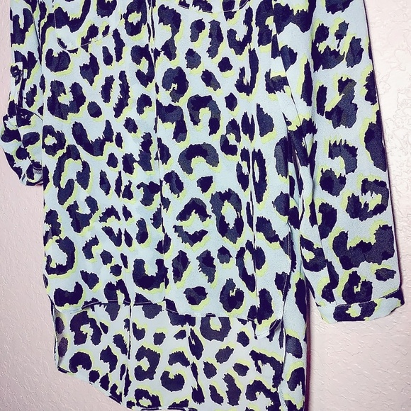Gianni Bini hi low animal print tunic blouse xs - Picture 5 of 8